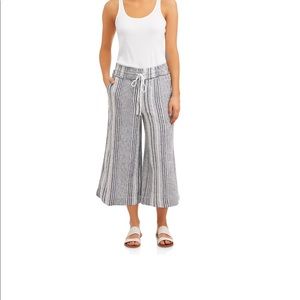 TIME AND TRUE PULL ON LINEN PANTS SIZE M